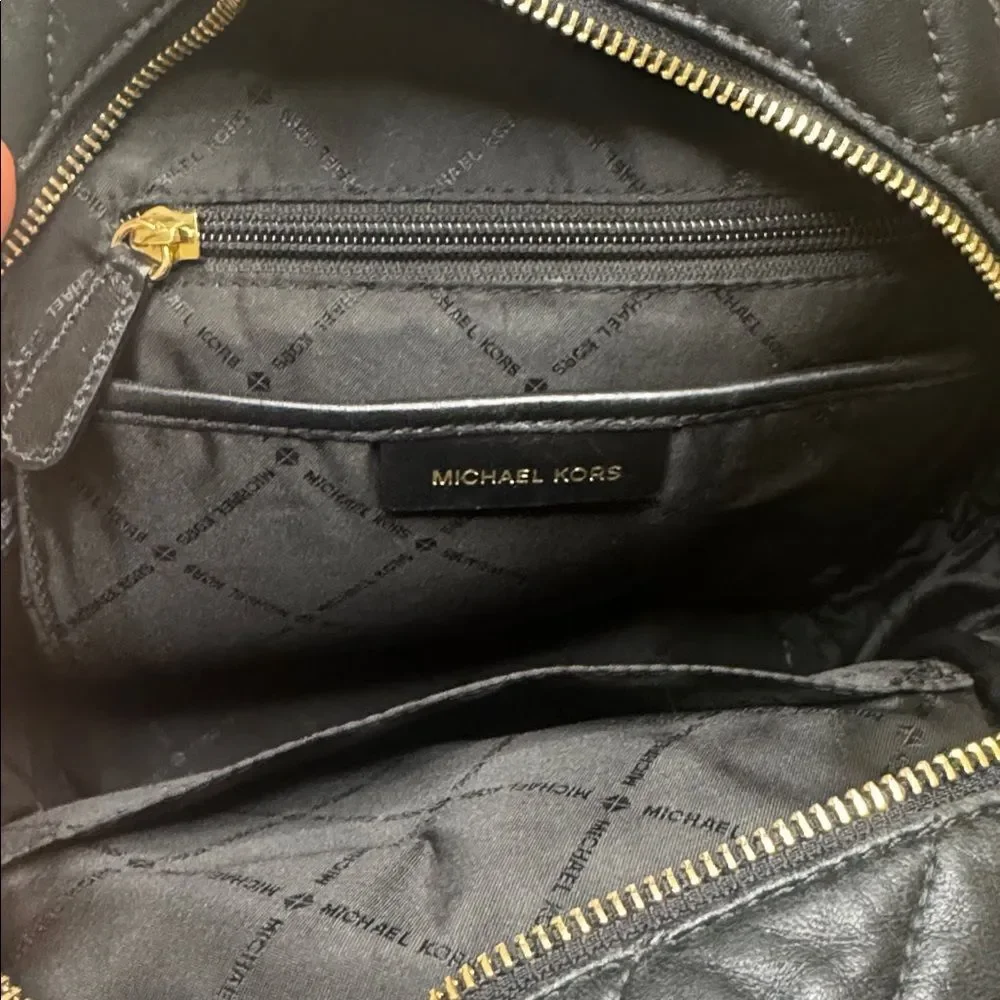 Michael Kors Abbey Medium Quilted Leather Backpack | Black